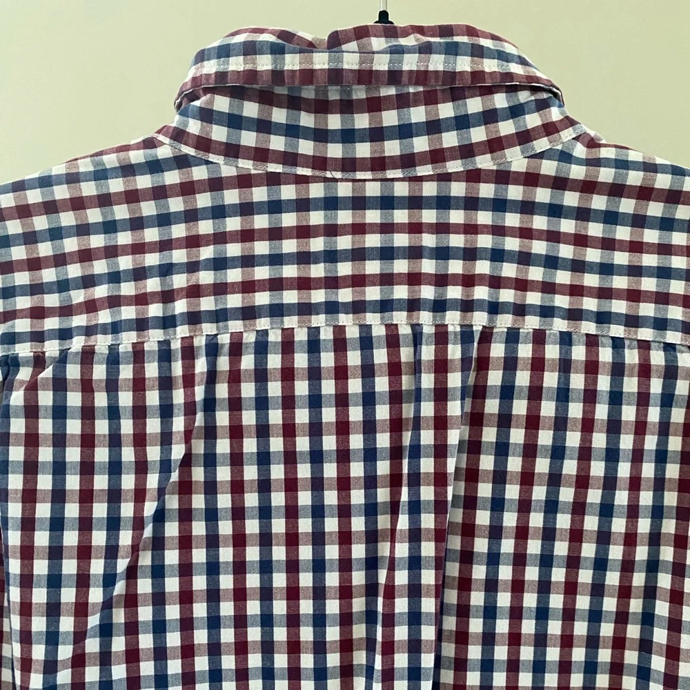 J. Crew - Red, White & Blue Checkered 100% Cotton Button Down Shirt - Size M